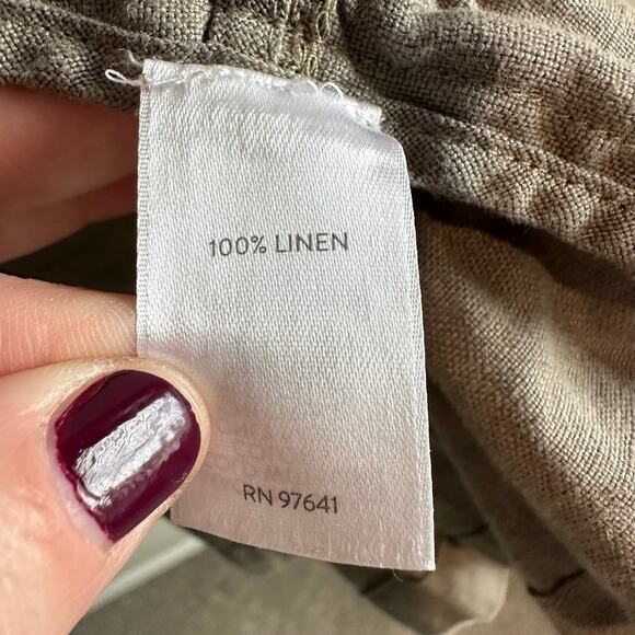 J. Jill Love Linen Open Front Ruffled Linen Duster Cardigan Jacket S Petite - Picture 9 of 11